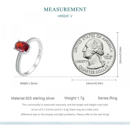 Inel argint elegant cu zirconiu granat [10]