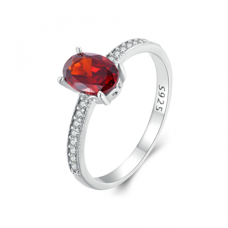 Inel argint elegant cu zirconiu granat [7]