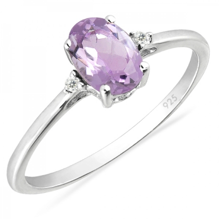 Inel argint Elisabeta, 925, cu ametist roz si zirconiu alb - IVA0046 [0]