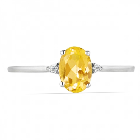 Inel argint Elisabeta, 925, cu citrina si zirconiu alb - IVA0045 [1]