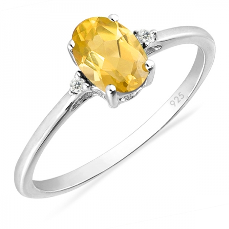 Inel argint Elisabeta, 925, cu citrina si zirconiu alb - IVA0045 [0]