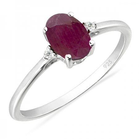 Inel argint Elisabeta, 925, cu rubin si zirconiu alb - IVA0047 [0]