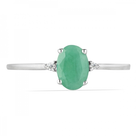 Inel argint Elisabeta, 925, cu smarald si zirconiu alb - IVA0048 [1]