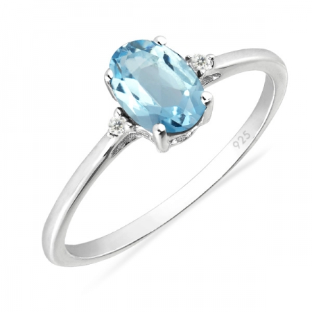 Inel argint Elisabeta, 925, cu topaz cer albastru si zirconiu alb - IVA0049 [0]