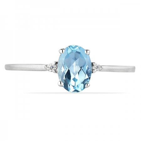 Inel argint Elisabeta, 925, cu topaz cer albastru si zirconiu alb - IVA0049 [1]