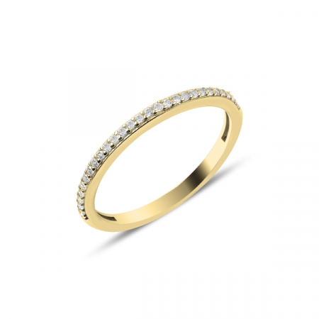 Inel argint Eternity cu zirconii albe, placat cu aur [0]