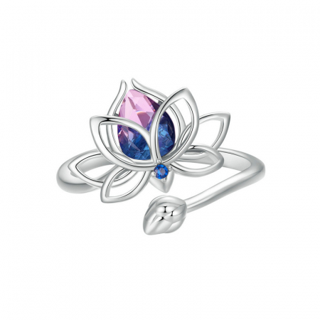 Inel argint floare de lotus