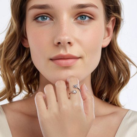 Inel argint Floare si Pasare [8]