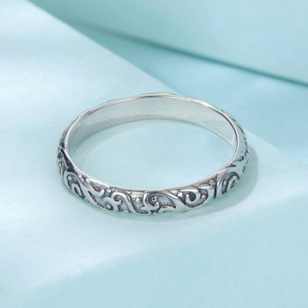 Inel argint floral [6]