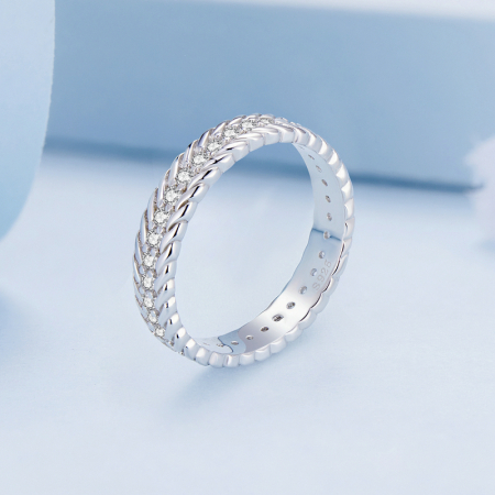 Inel argint impletit cu zirconii [3]