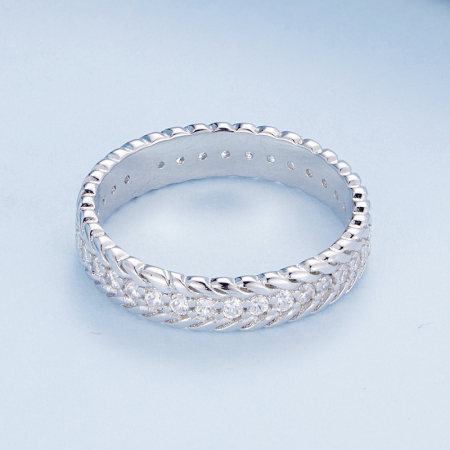 Inel argint impletit cu zirconii [4]