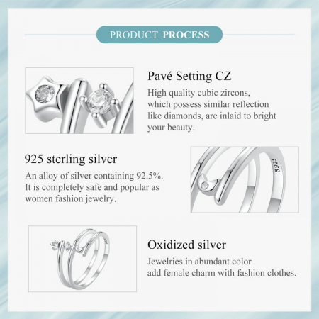 Inel argint inel spiralat cu luna si luceafar [9]