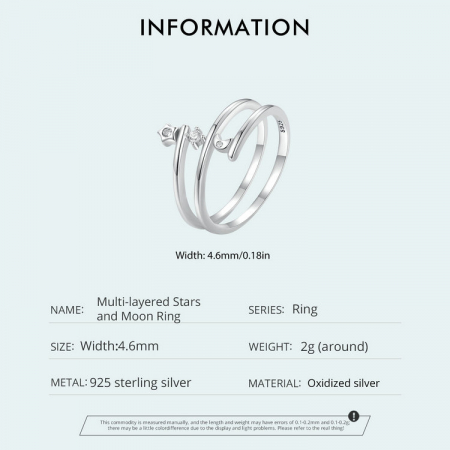 Inel argint inel spiralat cu luna si luceafar [7]