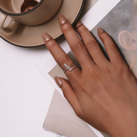 Inel argint inel spiralat cu luna si luceafar [4]