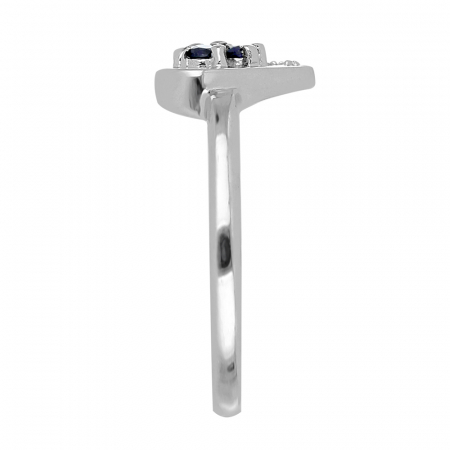 Inel argint inima cu 3 pietre de safir - IVA0106 [2]
