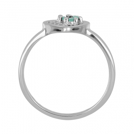 Inel argint inima cu 3 pietre de Smarald (Emerald) - IVA0107 [4]