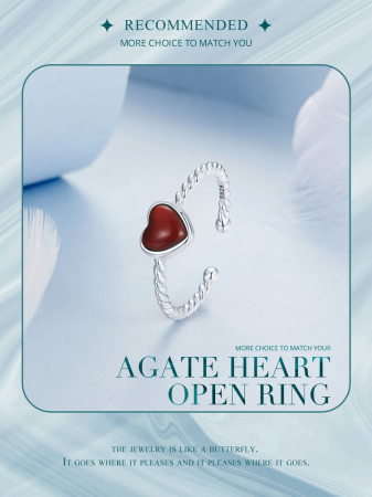 Inel argint Love cu agat [15]