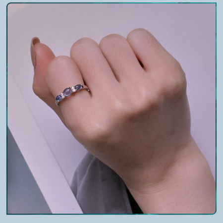 Inel argint pietre albastre [11]