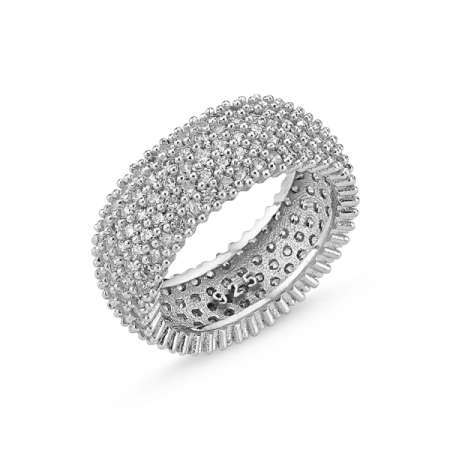 Inel argint placat cu rodiu cu 5 randuri de zirconii - Eternity [0]