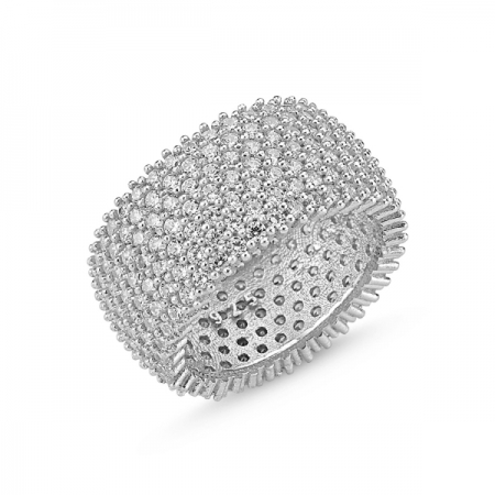 Inel argint placat cu rodiu cu 7 randuri de zirconii - Eternity [0]