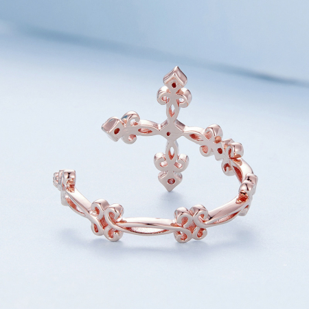 Inel argint reglabil cruce [6]