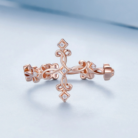 Inel argint reglabil cruce [4]