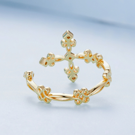 Inel argint reglabil cruce [4]