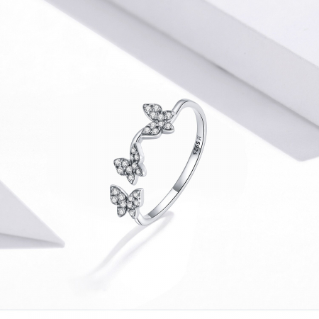 Inel argint reglabil cu fluturasi [4]
