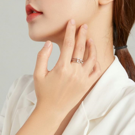 Inel argint reglabil cu stea stralucitoare [2]