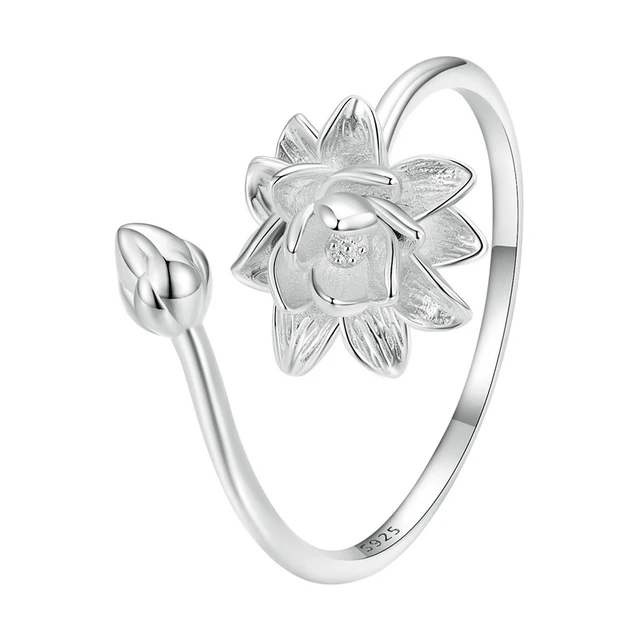 Inel argint reglabil floare de lotus