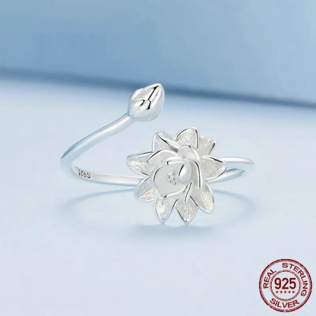 Inel argint reglabil floare de lotus [4]