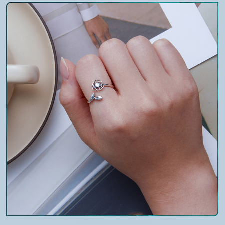 Inel argint reglabil floare de lotus [7]