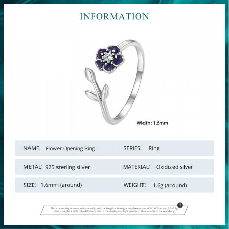 Inel argint reglabil floral [10]