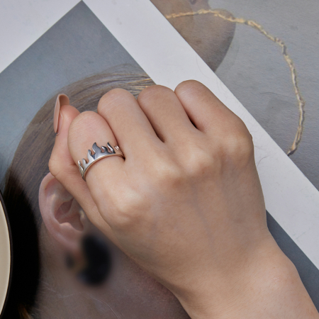 Inel argint reglabil in flacari [3]