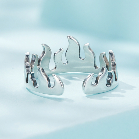 Inel argint reglabil in flacari [6]