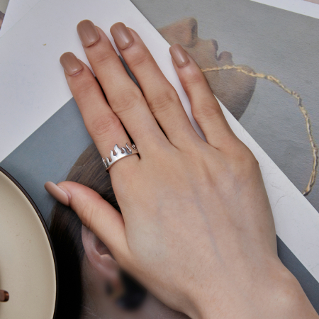 Inel argint reglabil in flacari [5]