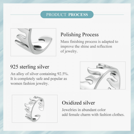 Inel argint reglabil in flacari [10]