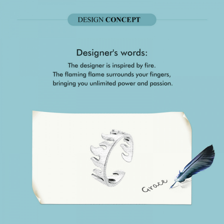 Inel argint reglabil in flacari [11]