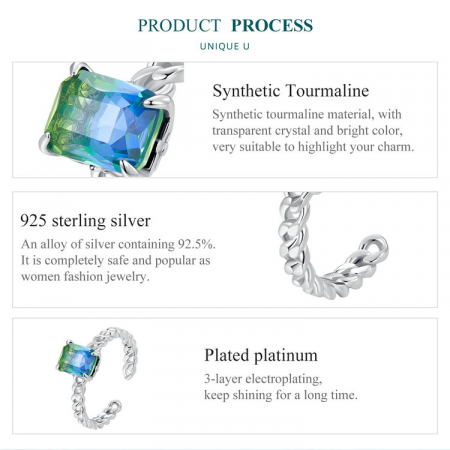 Inel argint reglabil lant si zirconiu turmalina [7]