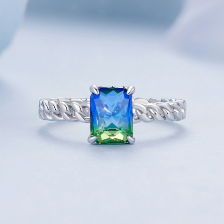 Inel argint reglabil lant si zirconiu turmalina [4]