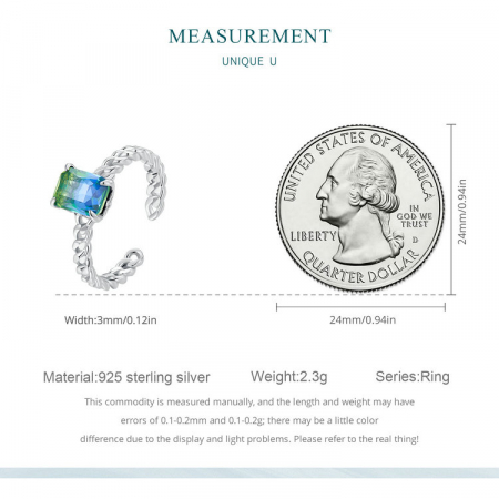 Inel argint reglabil lant si zirconiu turmalina [9]