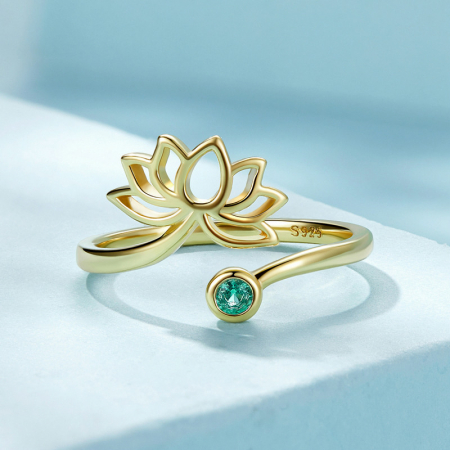 Inel argint reglabil lotus [4]