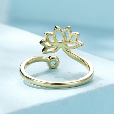 Inel argint reglabil lotus [5]