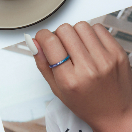 Inel argint solzi colorati [5]