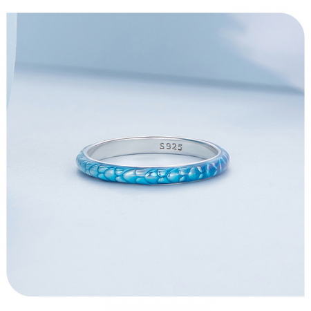 Inel argint solzi colorati [8]