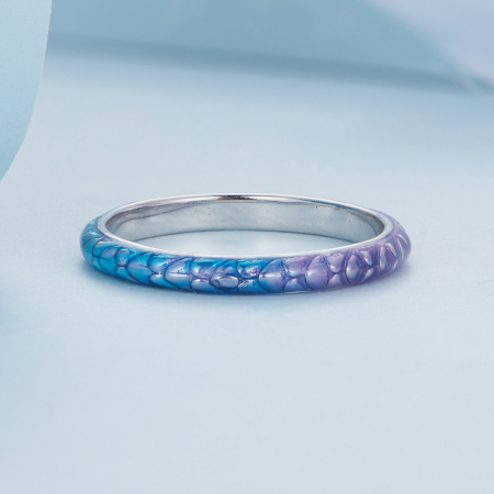 Inel argint solzi colorati [3]