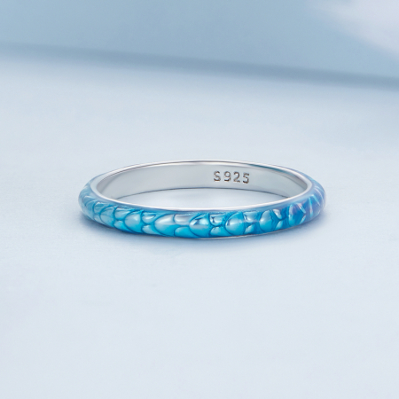 Inel argint solzi colorati [2]