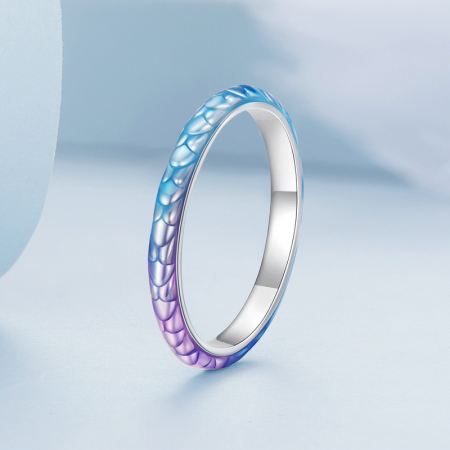 Inel argint solzi colorati [1]