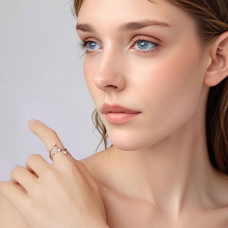 Inel argint triplu cu stelute [2]