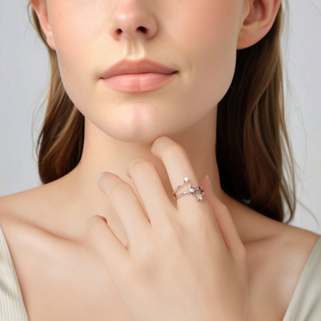 Inel argint triplu cu stelute [1]